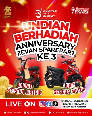 zevan sparepart bagi-bagi hadiah sepeda motor dan sepeda listrik